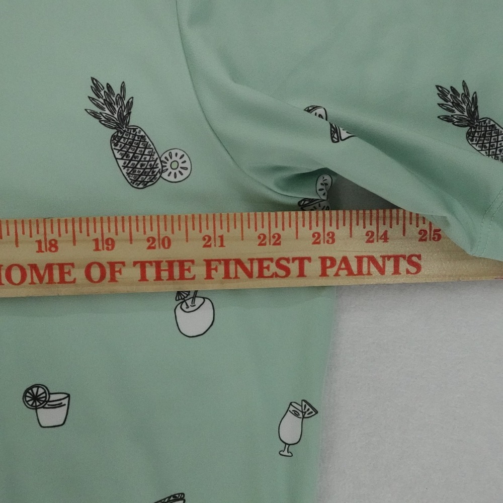 Bad Birdie Shirt Mens XL Mint Green Pineapple Cocktail Golf Stretch Polo - Picture 5 of 10